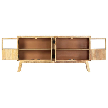 Sideboard Brown and Black 63"x11.8"x31.5" Solid Rough Mango Wood
