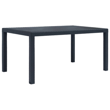 7 Piece Patio Dining Set Plastic Anthracite Rattan Look