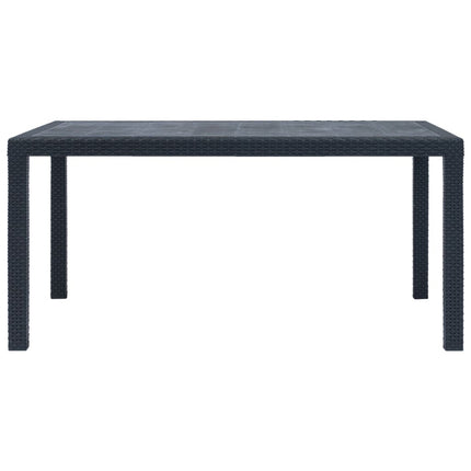 7 Piece Patio Dining Set Plastic Anthracite Rattan Look