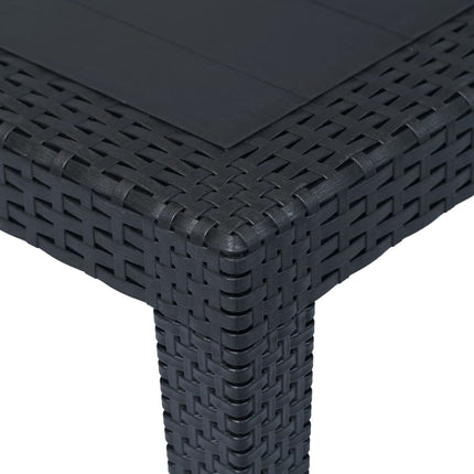 7 Piece Patio Dining Set Plastic Anthracite Rattan Look
