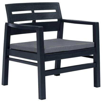 4 Piece Patio Lounge Set Plastic Anthracite