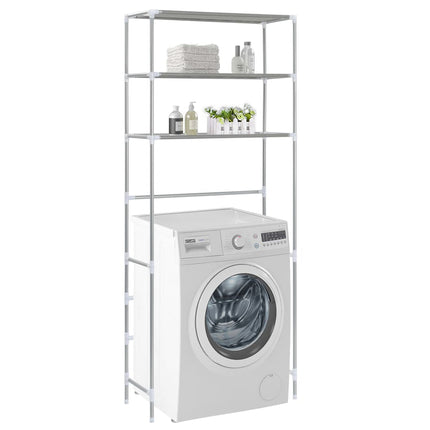 3-Tier Storage Rack over Laundry Machine Silver 27.2"x11"x66.5