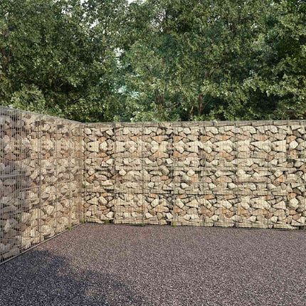 Gabion Wall with Covers Galvanized Steel 236.2"x11.8"x78.7