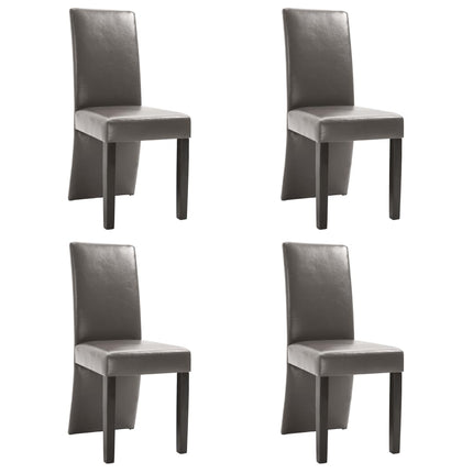 Dining Chairs 4 pcs Gray Faux Leather