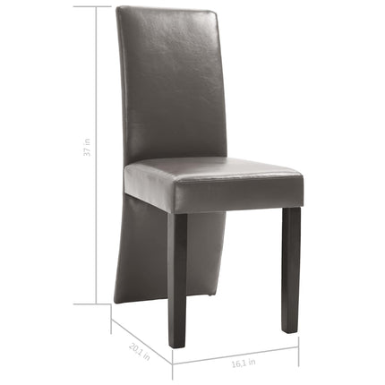 Dining Chairs 4 pcs Gray Faux Leather
