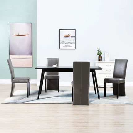 Dining Chairs 4 pcs Gray Faux Leather