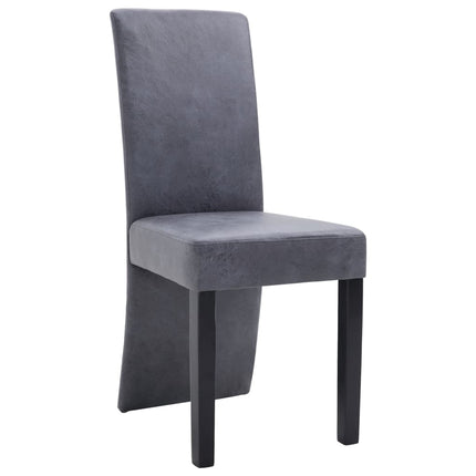 Dining Chairs 4 pcs Gray Faux Suede Leather