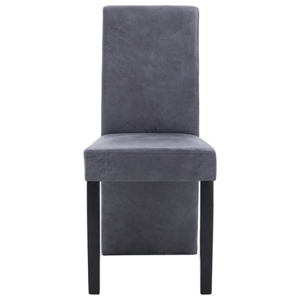 Dining Chairs 4 pcs Gray Faux Suede Leather