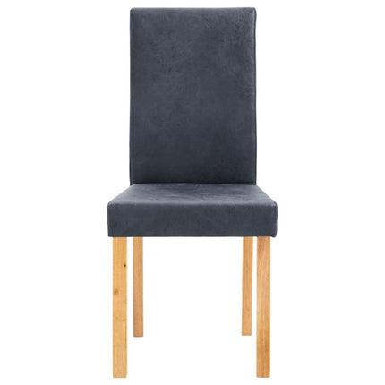 Dining Chairs 2 pcs Gray Faux Suede Leather