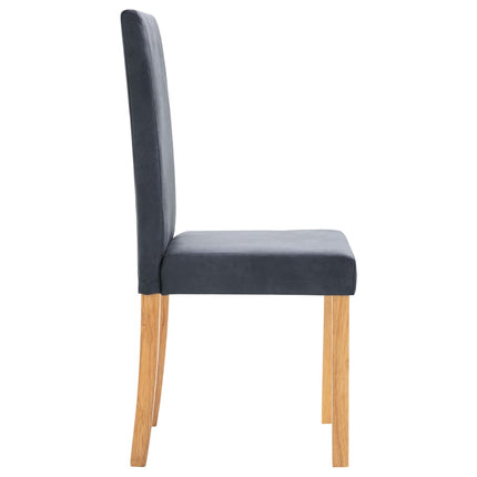 Dining Chairs 4 pcs Gray Faux Suede Leather