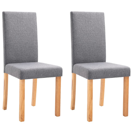 Dining Chairs 2 pcs Light Gray Fabric