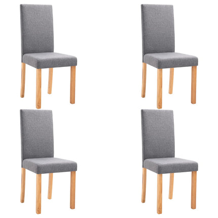 Dining Chairs 4 pcs Light Gray Fabric