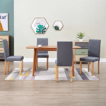 Dining Chairs 4 pcs Light Gray Fabric