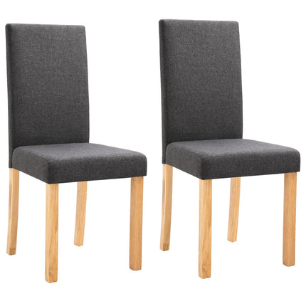 Dining Chairs 2 pcs Dark Gray Fabric