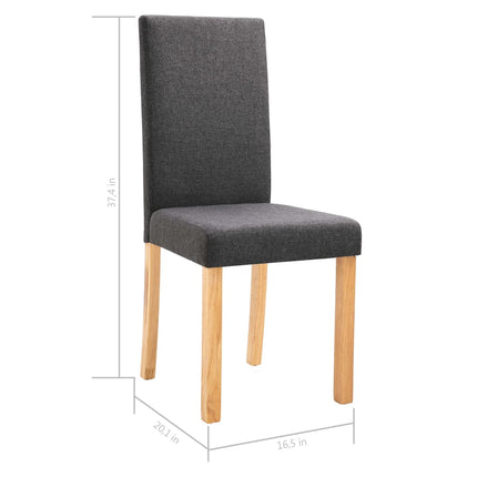 Dining Chairs 2 pcs Dark Gray Fabric
