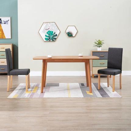 Dining Chairs 2 pcs Dark Gray Fabric