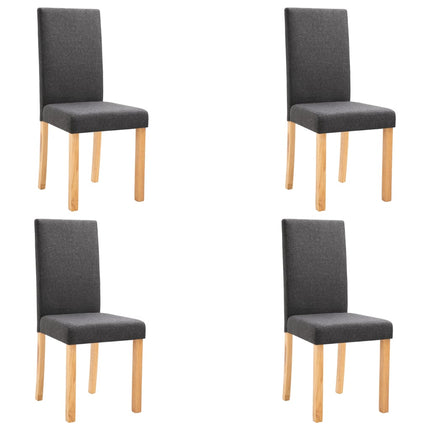 Dining Chairs 4 pcs Dark Gray Fabric