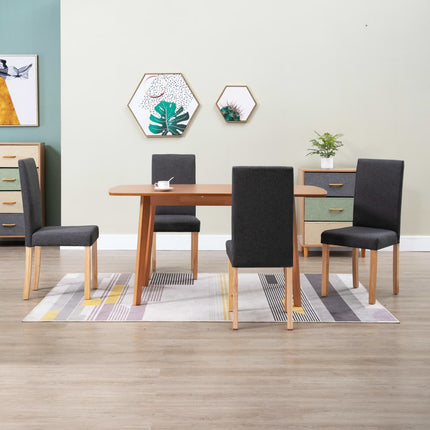 Dining Chairs 4 pcs Dark Gray Fabric