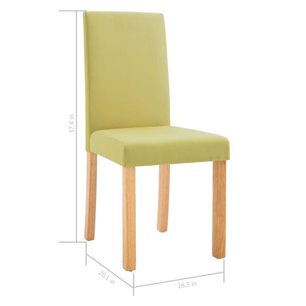 Dining Chairs 4 pcs Green Fabric