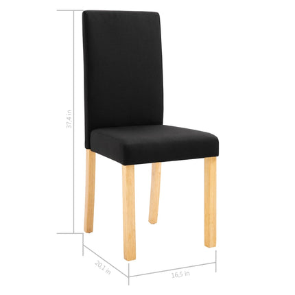 Dining Chairs 4 pcs Black Fabric