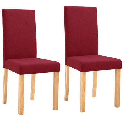 Dining Chairs 2 pcs Wine Red Fabric