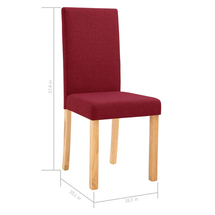 Dining Chairs 2 pcs Wine Red Fabric