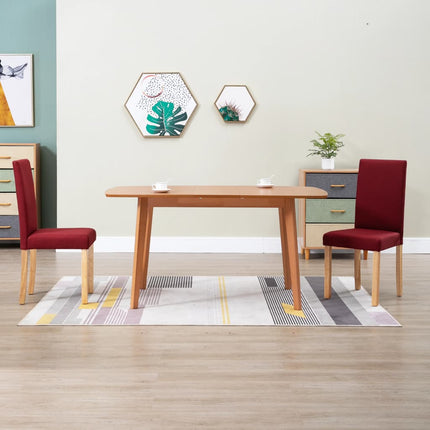 Dining Chairs 2 pcs Wine Red Fabric