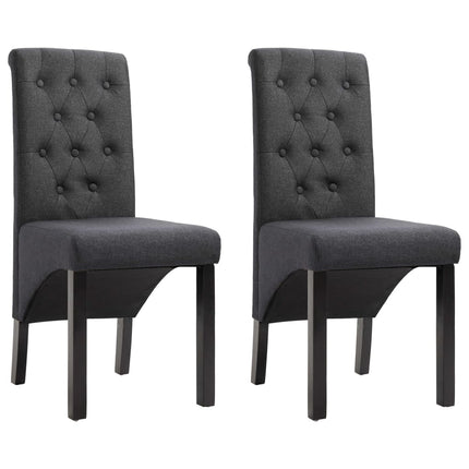 Dining Chairs 2 pcs Dark Gray Fabric
