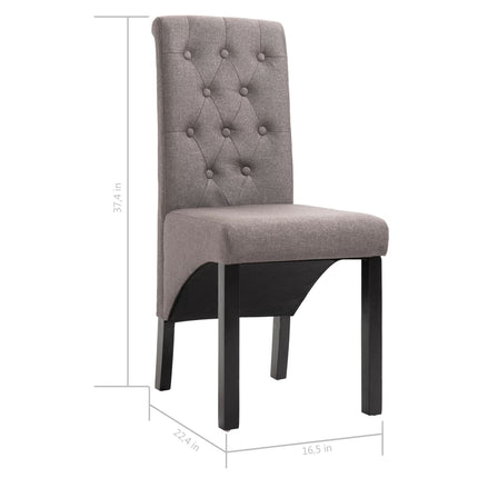Dining Chairs 2 pcs Taupe Fabric