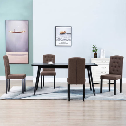 Dining Chairs 4 pcs Brown Fabric