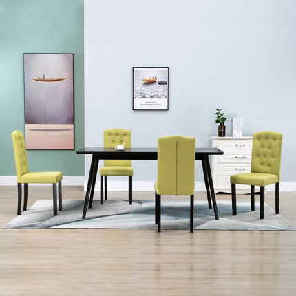 Dining Chairs 4 pcs Green Fabric