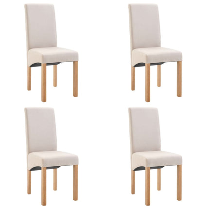 Dining Chairs 4 pcs Cream Fabric