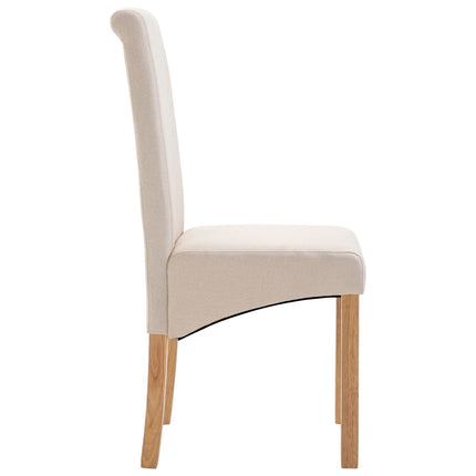 Dining Chairs 4 pcs Cream Fabric