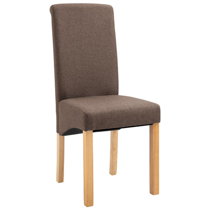 Dining Chairs 4 pcs Brown Fabric