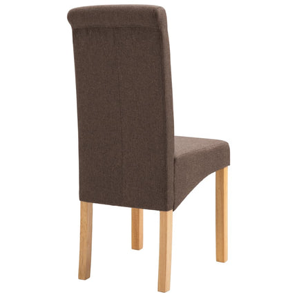 Dining Chairs 4 pcs Brown Fabric