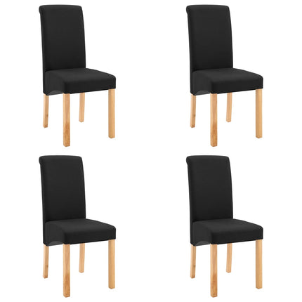 Dining Chairs 4 pcs Black Fabric
