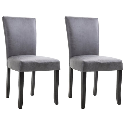 Dining Chairs 2 pcs Gray Faux Suede Leather
