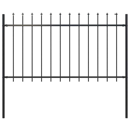 Garden Fence Woerden with Spear Top Steel 71.3x39.4" Black
