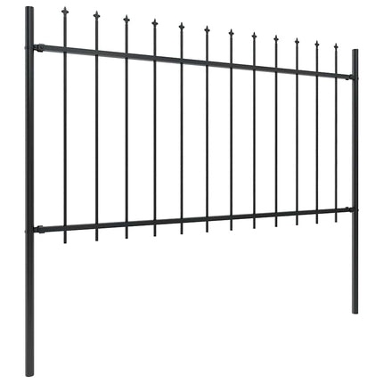 Garden Fence Woerden with Spear Top Steel 71.3x39.4" Black