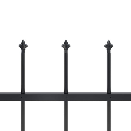 Garden Fence Woerden with Spear Top Steel 71.3x39.4" Black
