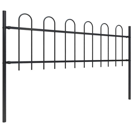 Garden Fence BOXTEL with Hoop Top Steel 71.3x23.6" Black