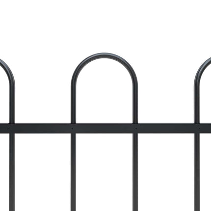 Garden Fence BOXTEL with Hoop Top Steel 71.3x23.6" Black