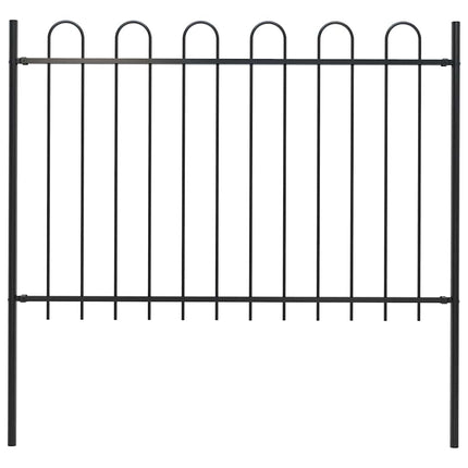 Garden Fence BOXTEL with Hoop Top Steel 71.3x47.2" Black