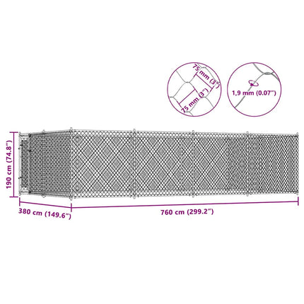 Outdoor Dog Kennel 24.9'x12.5'x6.2'