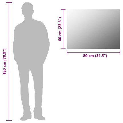 Frameless Mirror 31.5"x23.6" Glass