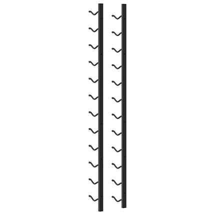 Wall Mounted Wine Rack for 12 Bottles Black Iron