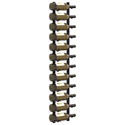 Wall Mounted Wine Racks for 12 Bottles 2 pcs Black Iron