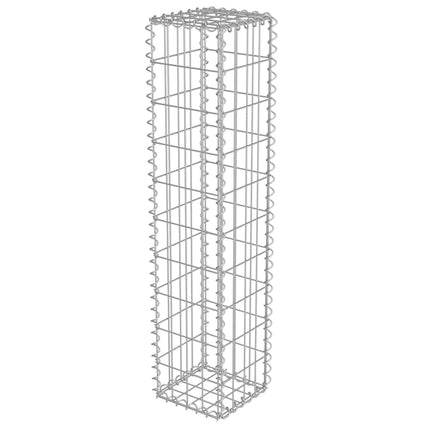 Gabion Wall with Covers Galvanized Steel 7.87"x7.87"x39.4