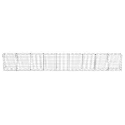Gabion Wall with Covers Galvanized Steel 354"x19.7"x39.4