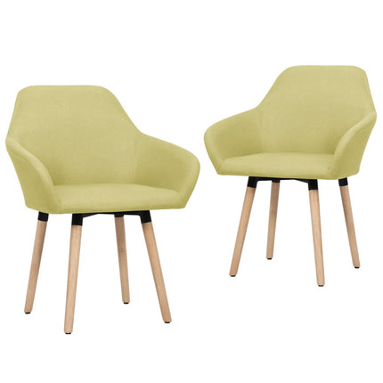 Dining Chair Set of 2 Green Polyester Standard Ergonomic